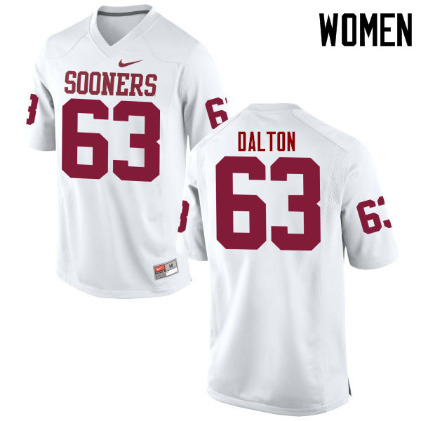 Women Oklahoma Sooners #63 Alex Dalton College Football Jerseys Game-White